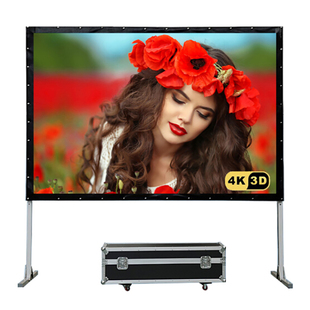 经科JK快速折叠幕100/120寸16:9/4比3正投背投软幕高清4K车载幕支架机仪便携式幕布投影家用商用会议移动户外