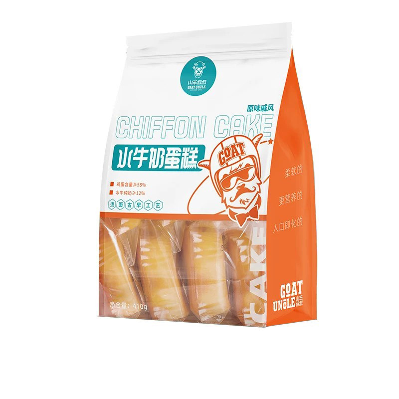 山羊叔叔水牛奶蛋糕原味戚风吐司面包学生早餐夜宵充饥休食品410g