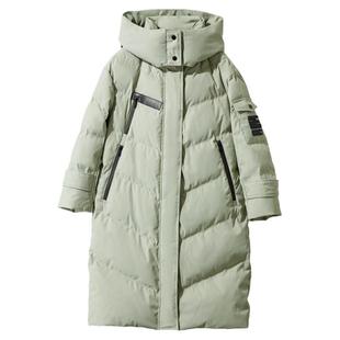 Amii三防连帽羽绒服女冬2024新款宽松长款石墨烯里布厚款保暖外套