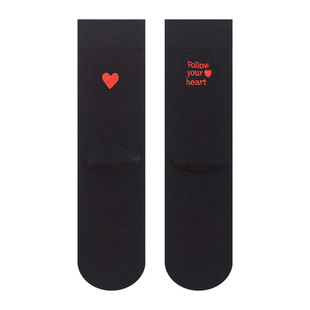 会起球的袜子 东大门同款后跟刺绣女士中筒袜 爱心英文字母AB袜