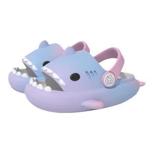 彩虹鲨鱼儿童拖鞋夏男女童可爱卡通防滑婴幼儿小童凉拖宝宝洞洞鞋