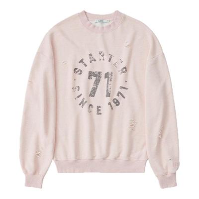 STARTER套头卫衣2025秋季新款男女生休闲通勤百搭复古破洞上衣