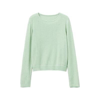 颜域短袖亮片高级感天丝毛衫