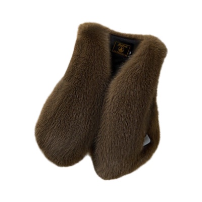 时尚小香风外穿小个子狐狸马甲女短皮草马甲爆款显瘦坎肩仿毛马夹