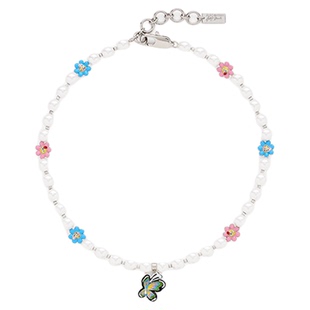 【新年特惠】MARC JACOBS/莫杰 ARTIST 金属蝴蝶花朵设计可爱项链