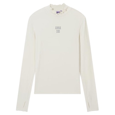 安娜苏运动修身针织长袖T恤
