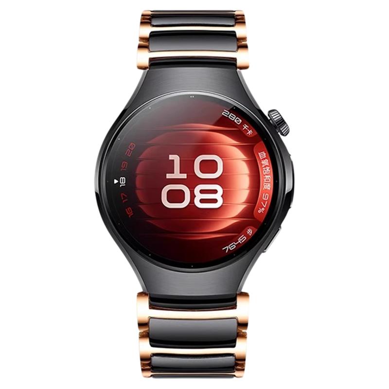 适用华为watch5陶瓷手表带watchgt5pro黑间玫瑰金金属腕表带GT5运动GT4智能watch4pro夏季GT3男士GT2pro