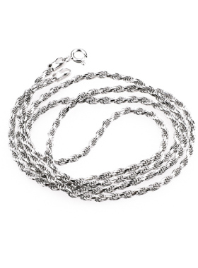 GRGR麻花链项链镀白金纯银