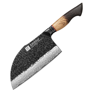 信作刀具大马士革钢厨刀专业砍骨刀家用砍骨头菜刀砍剁刀锻打钢
