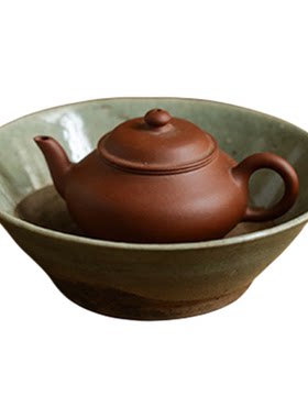 中式复古茶盘壶承陶泥老味