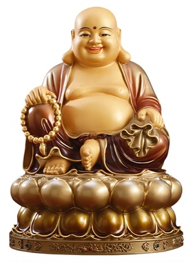 纯铜弥勒佛菩萨大肚笑佛招财摆件