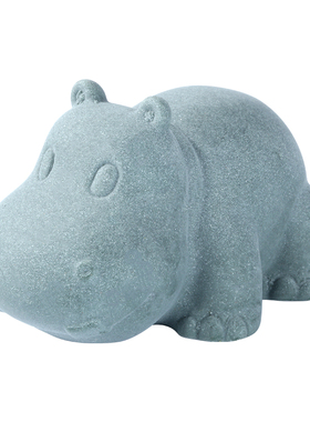 青砂石茶宠摆件可变色河马