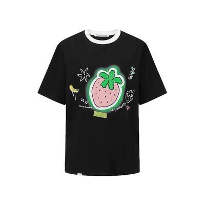 AlexiaSandra荧光草莓短袖T恤