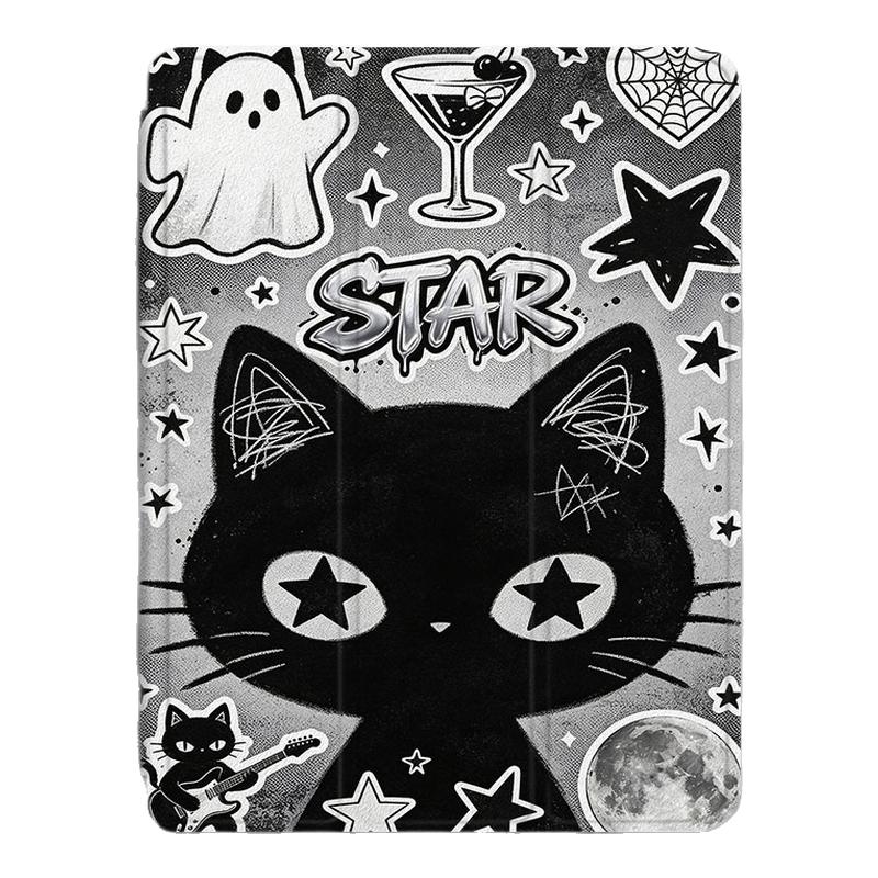 适用哥特风小猫作业帮T30个性创意T28保护壳P20学习机T20科大讯飞T20女p30/x3三星P615/s8/S9+防摔Plus平板套