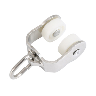 【不锈钢】老式窗帘轨道滑轮挂钩扣环弯轨导轨静音走珠轮滚轮配件