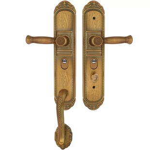 豪华铝合金加厚把手别墅双开门对开门子母门拉手欧式仿古防盗门锁