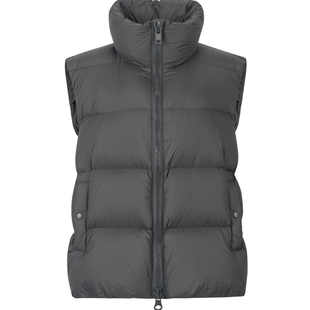 衣香丽影灰色羽绒服背心马甲女2025年冬装新款宽松学院风立领外套