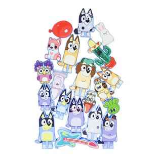 bluey布鲁伊一家玩具周边叠叠乐玩偶过家家公仔讲故事男女生益智