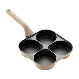 onlycook钛陶瓷鸡蛋汉堡锅四孔早餐锅不粘煎蛋锅四合一四格煎锅