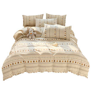 全棉卡通可爱风四件套纯棉小清新学生宿舍三件套单品被套公寓床品