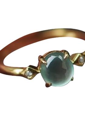 原创设计风玉髓镶嵌钻石百搭尾戒