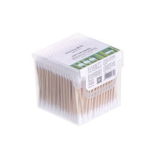 茶花棉签一次性家用化妆专用掏耳双头挖耳勺双头棉花木棒螺旋棉棒