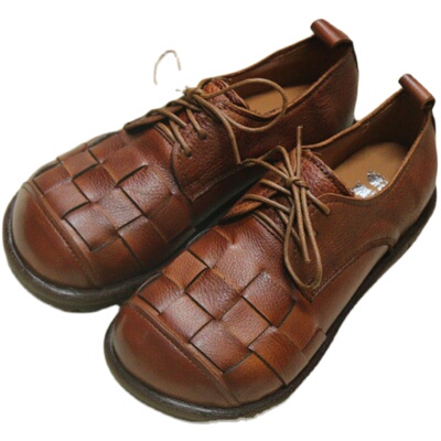 女单鞋系带编织休闲风格