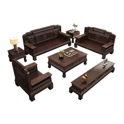 新中式紫檀木全实木沙发组合