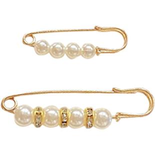 裤子改小别针裙子收紧神器防走光胸针珍珠女收腰扣固定衣服扣配饰