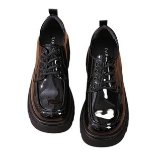 达芙妮厚底乐福鞋女2026新款女鞋英伦风黑色小皮鞋女款百搭单鞋子