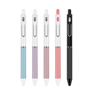 点石巨好写双珠按动中性笔全针管式速干大容量刷题笔学生考试办公用黑色0.5碳素签字笔DS-0164高颜值按压水笔