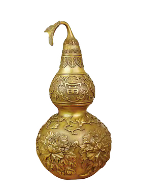 黄铜玉堂福贵葫芦家居摆件工艺品
