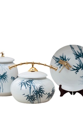 馨锦轩新中式陶瓷摆件家居装饰品