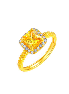 vana女足金999小方糖戒指