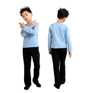 舞蹈服儿童女春秋长袖男拉丁舞服幼儿练功服黑色套装拉丁舞服男孩