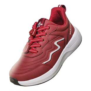 青岛双星八超老人鞋官方正品老年人健步鞋防水皮面旗舰款妈妈鞋女