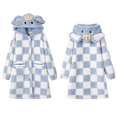 320g泡泡绒睡袍秋冬款加绒女孩子