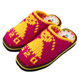 纯手工编织钩织好的毛线拖鞋成品保暖婚嫁鞋居家毛线手勾拖鞋情侣