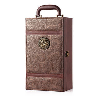 高端红酒包装礼盒空盒红酒箱葡萄酒盒红酒盒子双支装木盒批发定制