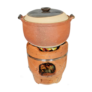 老式手工柴火炉农村红泥炉土菜馆饭店炖肉煨菜土炉子炭炉土灶商用