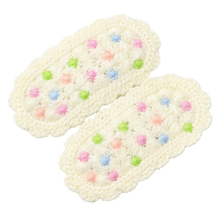 韩系少女毛线发夹彩色波点发卡可爱侧边刘海BB夹ins风小清新夹子