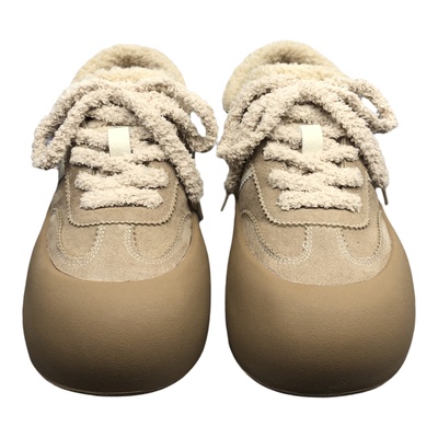 女鞋真皮德训鞋加棉厚底百搭