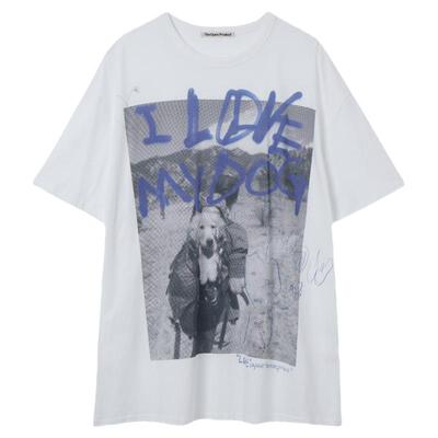 小众印花夏季短袖休闲落肩T恤