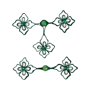 原创手工旗袍盘扣扣子玉石四叶花硬扣中式衬衫纽扣装饰服装辅料女