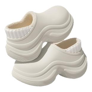 防水防滑医护专用棉拖鞋女士冬天新款厚底增高棉鞋毛绒保暖毛拖鞋