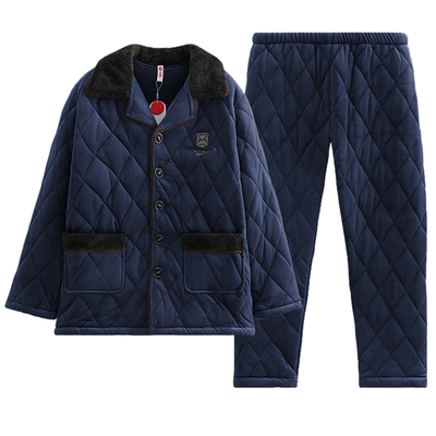 芬腾睡衣男冬加厚夹棉