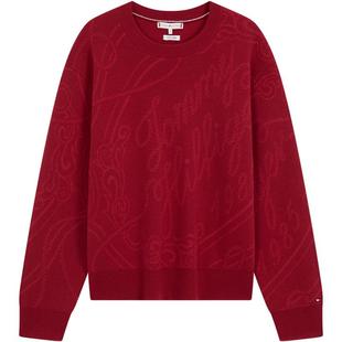 【马年新年系列】Tommy26春夏女装羊毛混纺提花宽松针织毛衣礼物