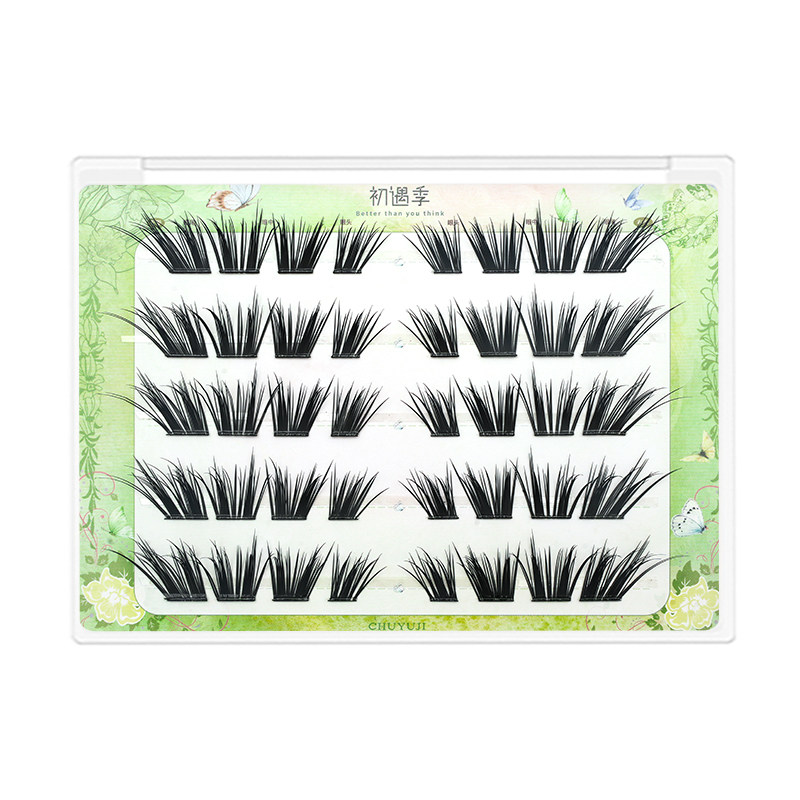 【初遇季】免胶C翘新品蝶尾狐上镜斜飞仿真浓密卷翘眼尾拉长仿真