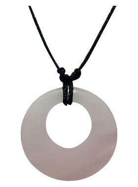 天然彩宝粉色水晶尼龙绳男女项链