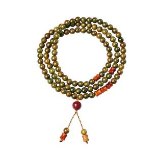 宫里上新绿檀木手串女款檀香木质文玩佛珠念珠108颗绿色手链男士